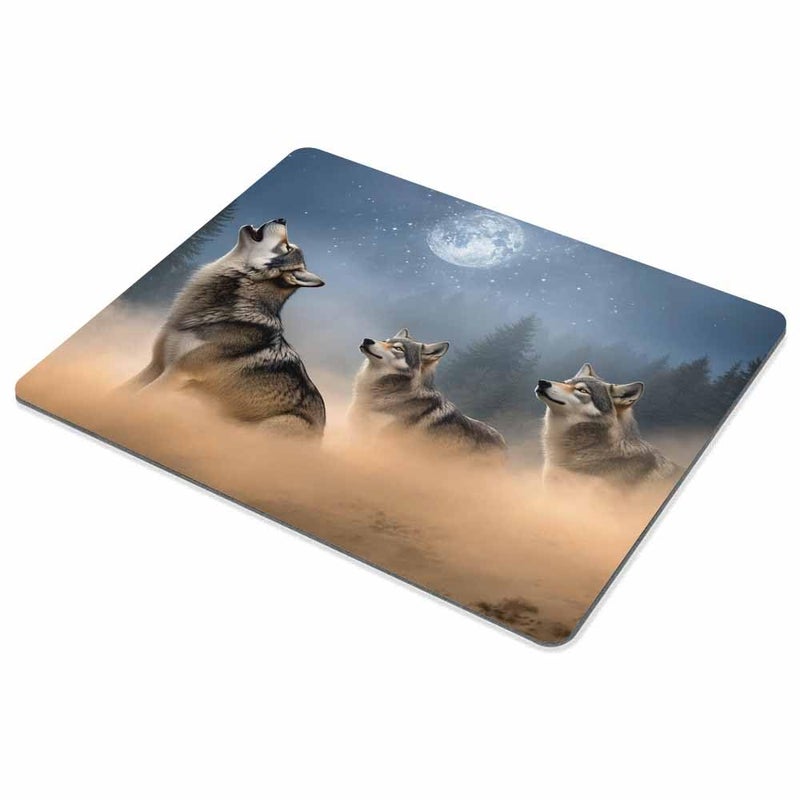 Smooffly Gaming Mouse Pad Custom,The Wolf and The Moon Mousepad Non-Slip Rubber Gaming Mouse Pad Rectangle Mouse Pads for Computers Laptop - Image 3